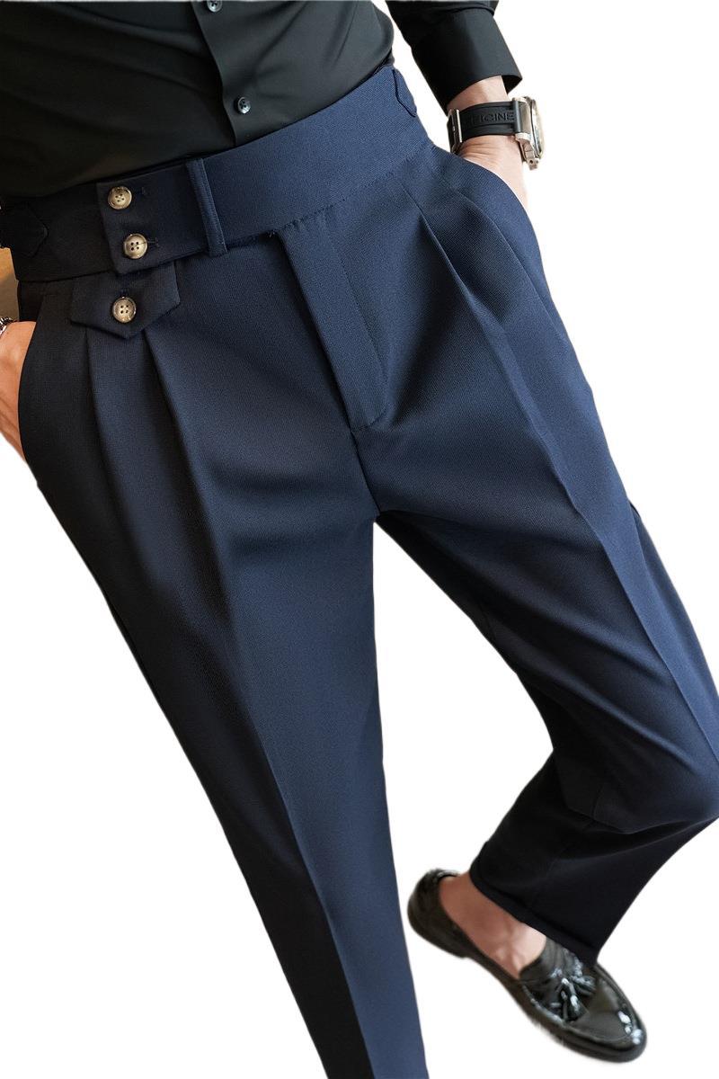 Pantalones Casuales de Pierna Recta y Cintura Alta Estilo Napolitano para Hombre, con un Toque de Lujo, para Comercio Exterior