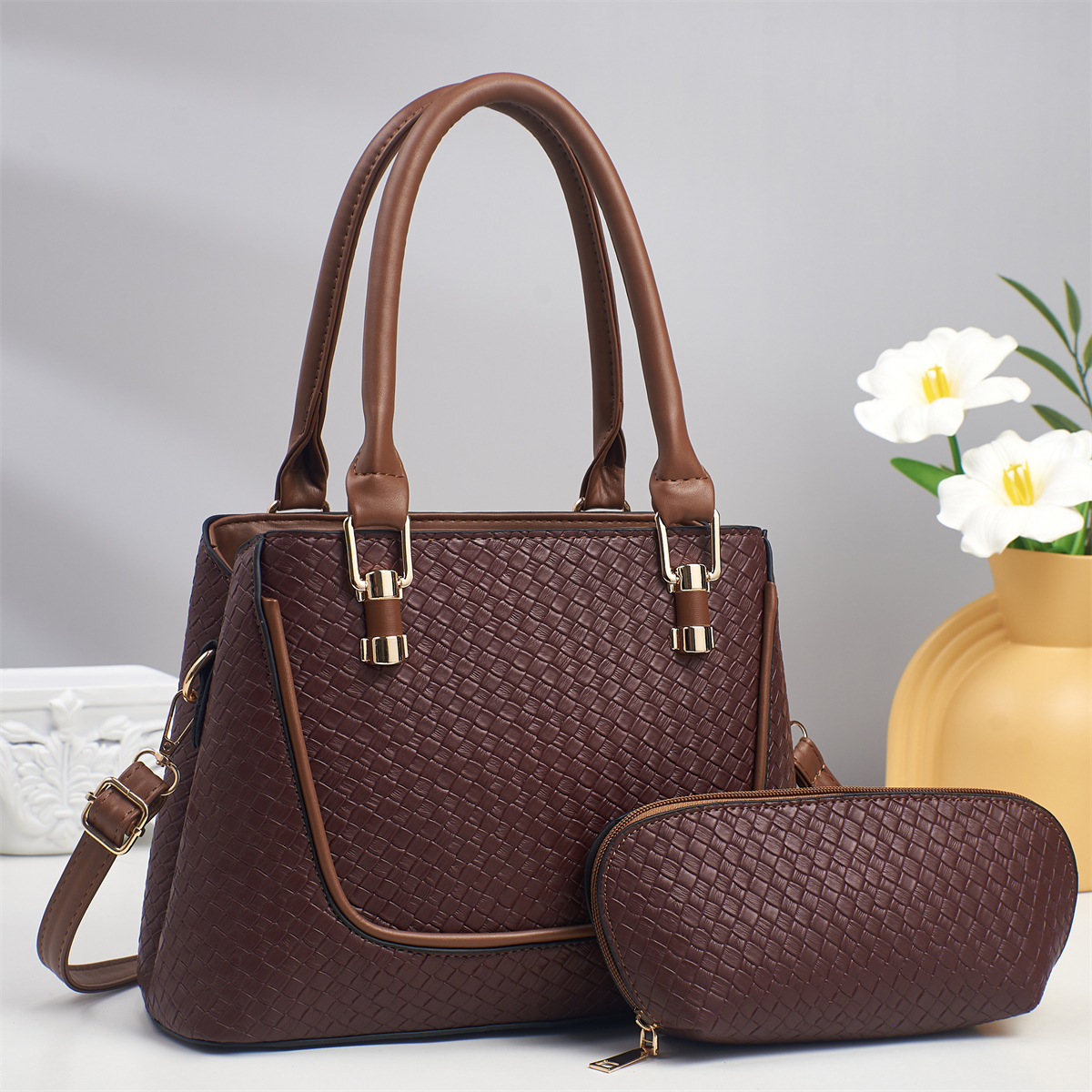 Bolsos de mujer Bolsos de moda con patrón tejido 2025 nuevos bolsos de mujer de gran capacidad de moda Bolsos bandolera de todo fósforo