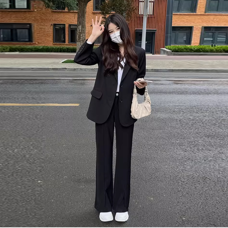 Korean-Style Formal Small-Sized Suit Shirt Set for College Students, Plus-Size Professional Workwear, Loose-Fitting Women's Coat That Hides Body Shape