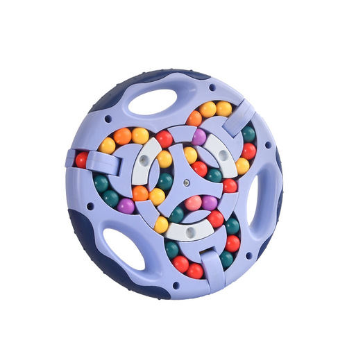 Cross-border Children's Rubik's Cube Fingertip Toy Rotating Rolling Ball Smart Fun Rubik's Cube Bean Double-Sided Rotating Ball Disk Magic Group Toy