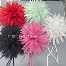 diy帽花饰品配件服装辅料布花朵 27cm亮银丝美人纱雪纺尖角花荷花