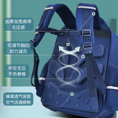 Optman Student Backpack Children's Backpack Polyester Trendy Cool Durable Waterproof Weight Reduction Children's Double Shoulder Bag Wholesale