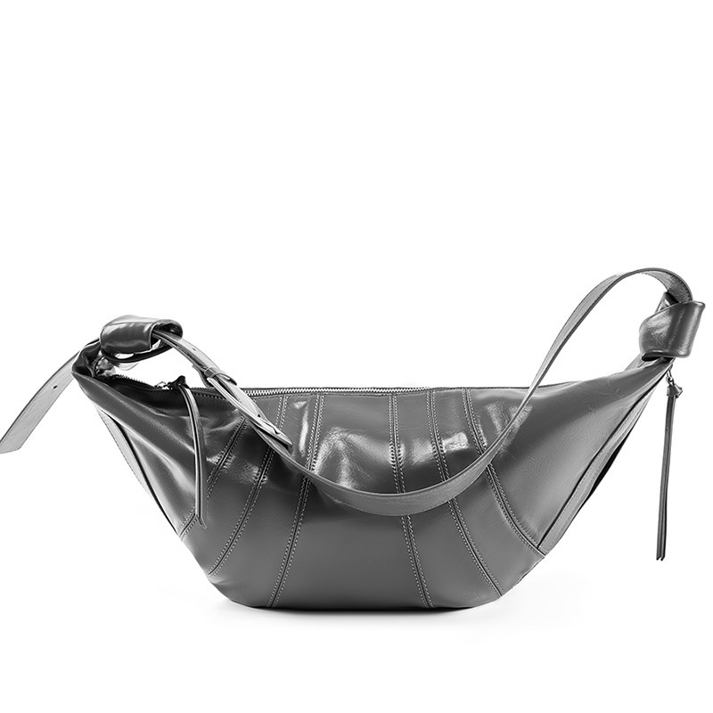 2025 New Croissant Bag Large Genuine Leather Versatile Women's Handbag Large Capacity Shoulder Crossbody Dumpling Bag - Thumbnail 8