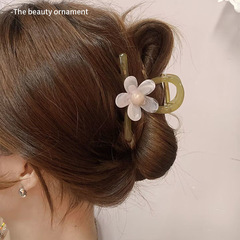 Korean-style temperament flower hair clip for women, suitable for the back of the head, versatile and stylish, medium-sized claw hair accessory, 2023 new shark clip