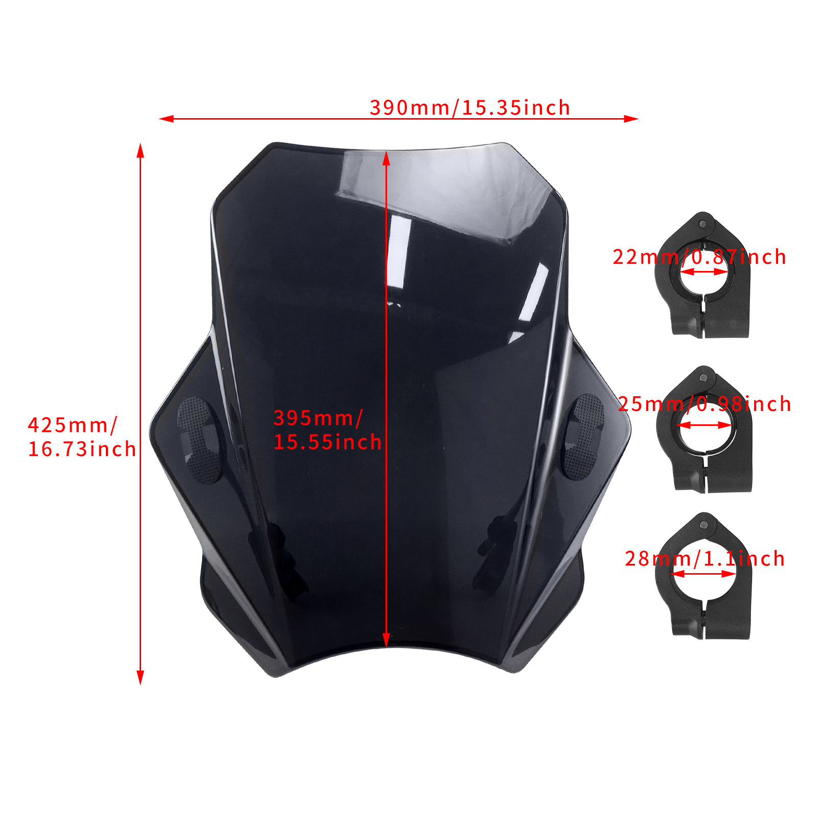 Suitable for Motorcycles, Universal Windshield, Rain Protection, Full Range of Street Bikes, Windshield Modification Bracket