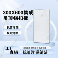 集成吊顶纯平厨房卫生间阳台铝扣板450*900抗油污烤漆平面哑光白