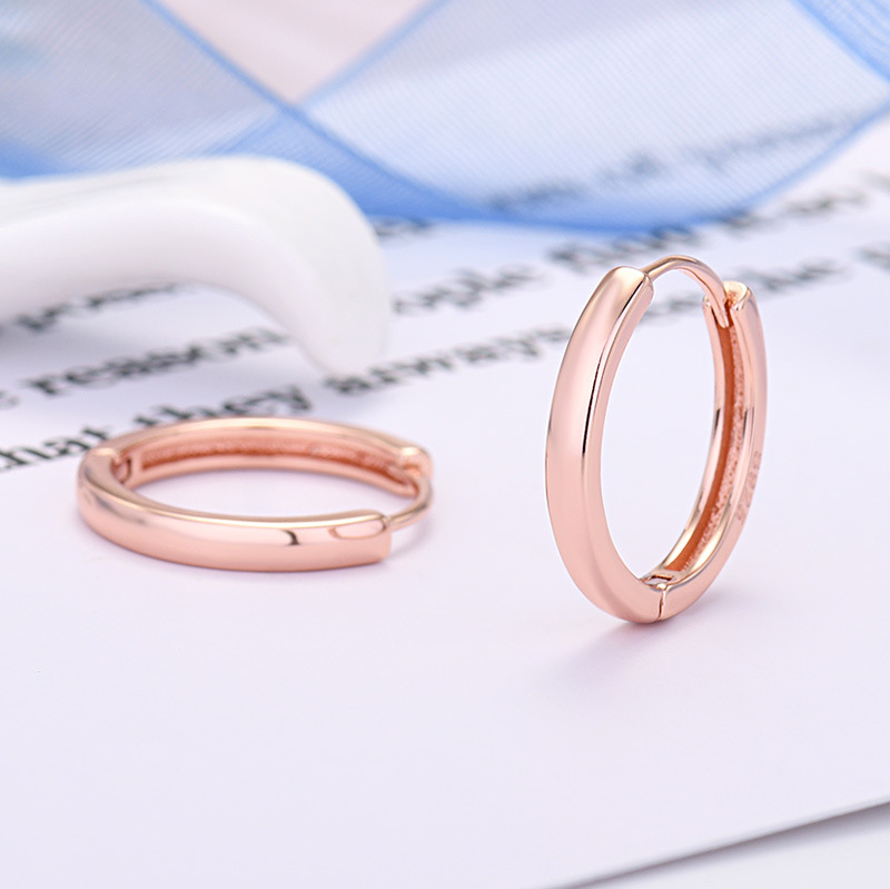Stylish 925 Silver Needle Minimalist Round Hoop Earrings