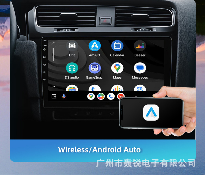 Source manufacturer 10inch Android large-screen navigation Bluetooth CarPlay rearview camera car navigation head unit wholesale