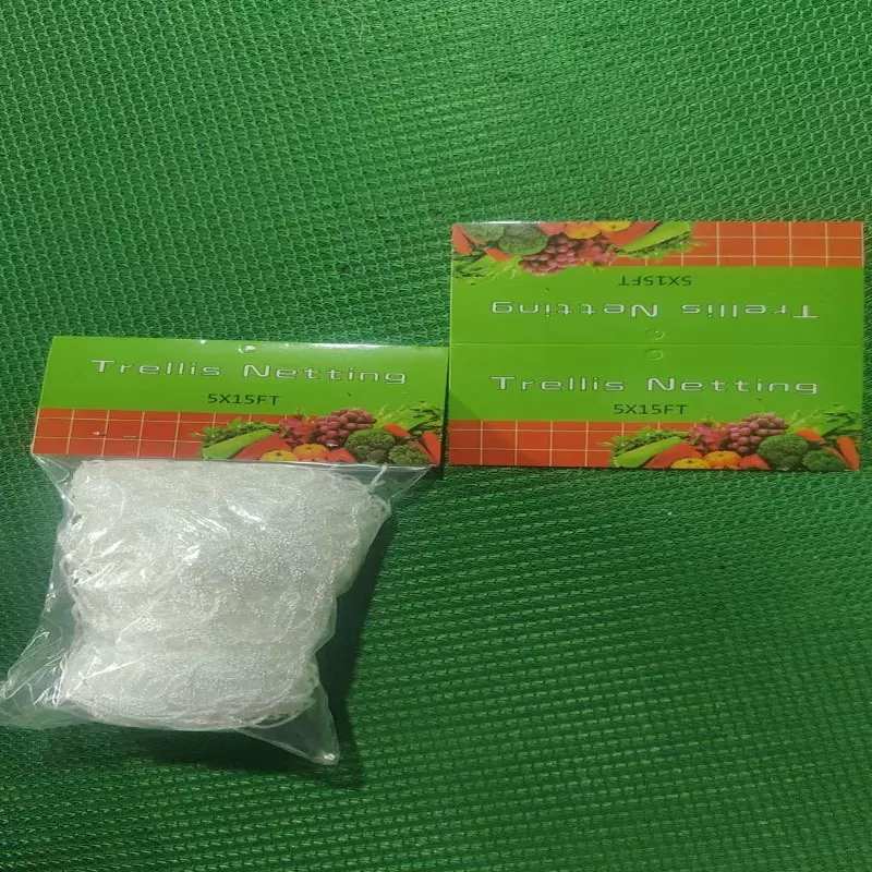 跨境货源植物园艺攀爬网白色格子涤纶爬藤网无结种植牵引网