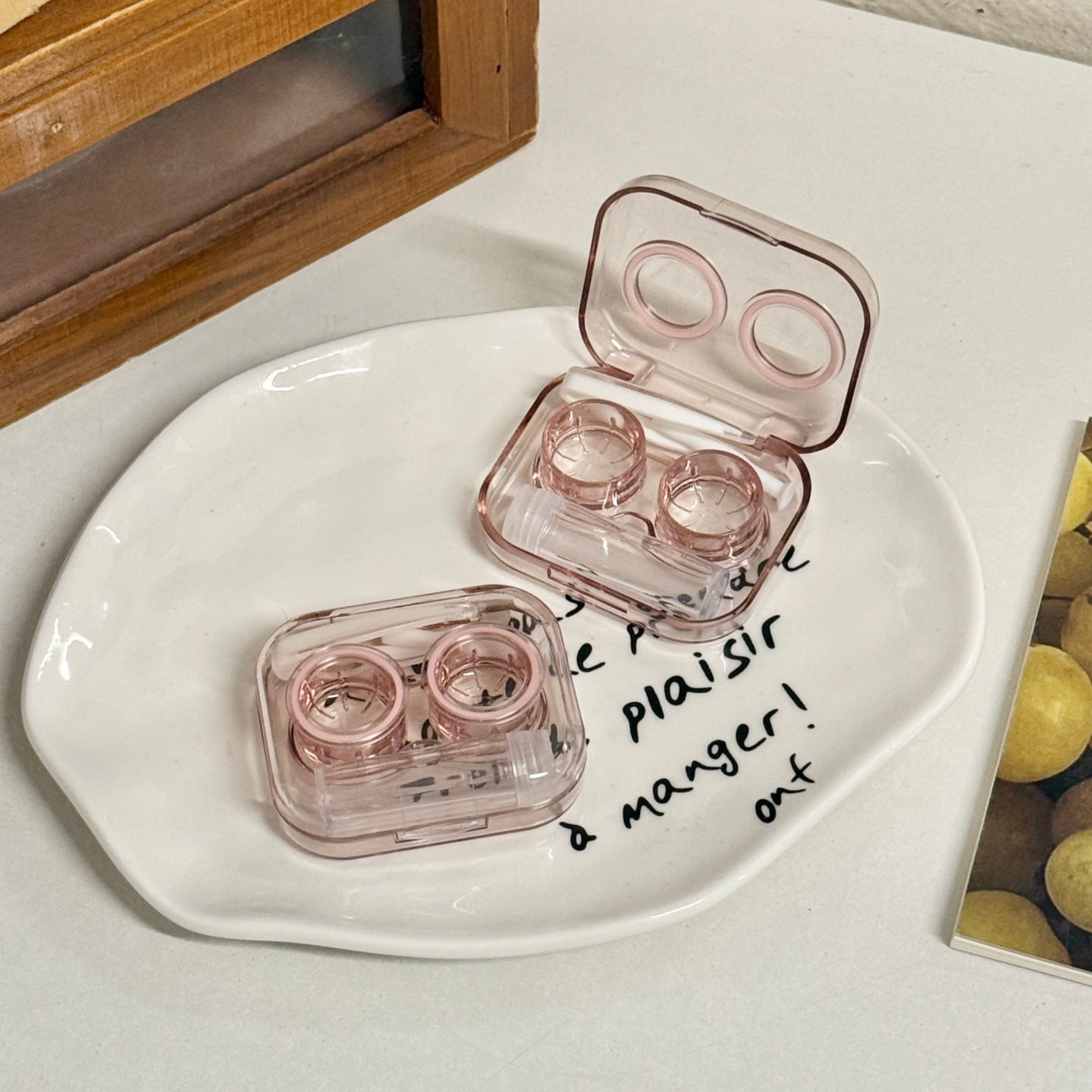 コンタクトレンズケース携帯透明ミニシンプル一体型カップルケース美瞳二重ケースは、カバーas755をねじる必要はありません