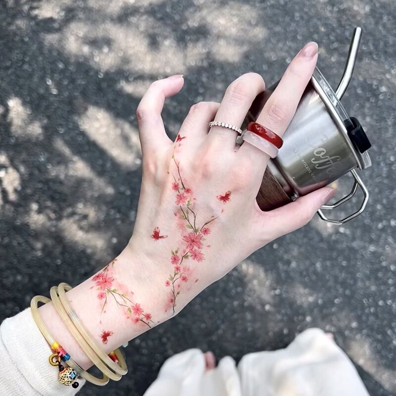 Flower Butterfly 10 Styles Water Transfer Waterproof Wrist Tattoo Stickers for Cross-Border Performances, Concerts, and Events - Custom Made Flower Butterfly 10 Styles Water Transfer Waterproof Wrist Tattoo Stickers for Cross-Border Performances, Concerts, and Events - Custom Made