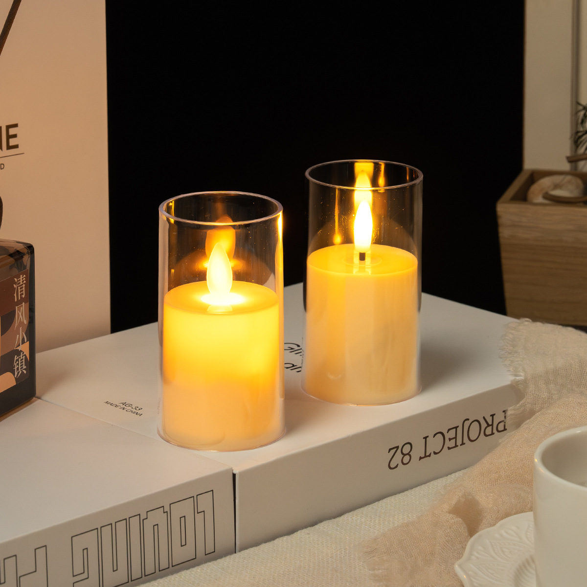 Ventas transfronterizas de vela LED lámpara de vela electrónica taza de vela de cumpleaños oscilante cabeza lámpara de vela creativa lámpara de noche de boda
