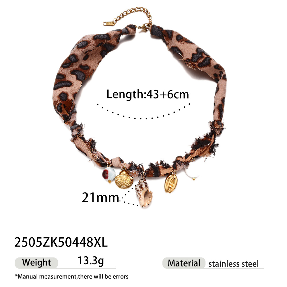 Taina collar colgante de acero inoxidable europeo y americano simple y de alta calidad color pequeño fresco cuerda gruesa collar de concha hembra image 17