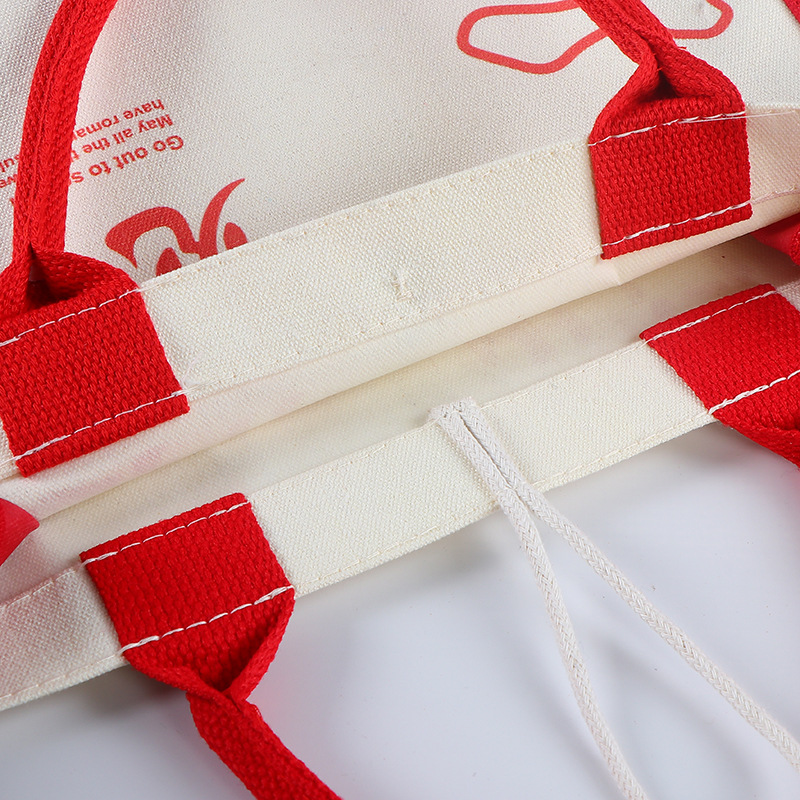 Bolsa de mano tridimensional de lona Bolsa de lona de asistencia de estudiante de gran capacidad personalizada Bolsa de almacenamiento de compras de ropa de centro comercial