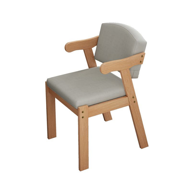 Silla de madera maciza silla de respaldo silla de estudio taburete de comedor con reposabrazos 2025 nuevo