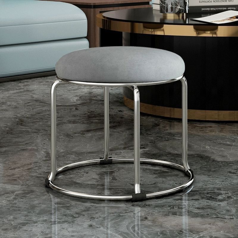 Low stool 32 high thick solid steel gray technical cloth