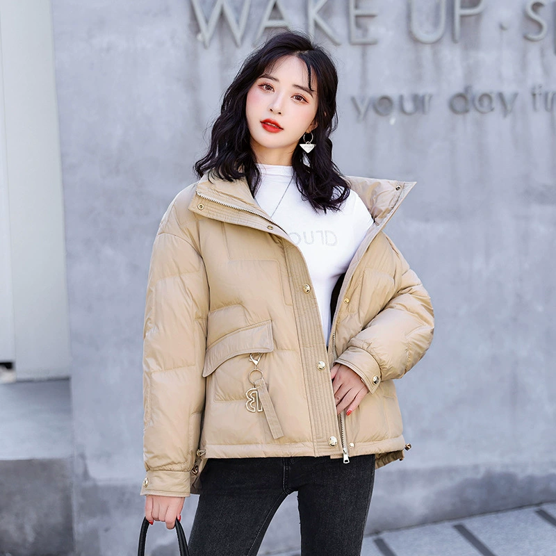 Пуховая хлопковая одежда женская короткая 2022 новая зимняя свободная модная куртка с хлопковой подкладкой пальто оптом, внешняя торговля