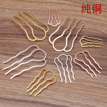 黄铜挂镀 4齿发梳/齿梳三规格(07867)diy怀旧复古发饰材料批发