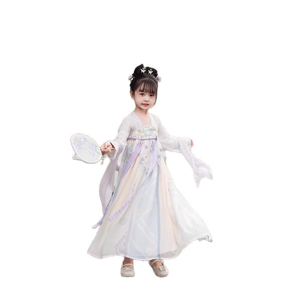 2025 Год Девочки Менгдье Ханьфу Детский superar Фея длинный рукав Древний костюм Русккрт Национальный стиль Весна и лето Платье Путешествие Фото Носить