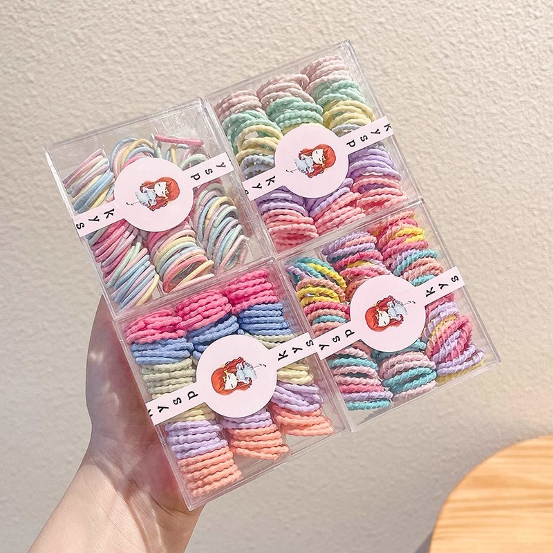 Banda de goma de los niños hembra no lastia el pelo alta elástico color falda banda goma Niñas corbata pelo banda bebé cuerda