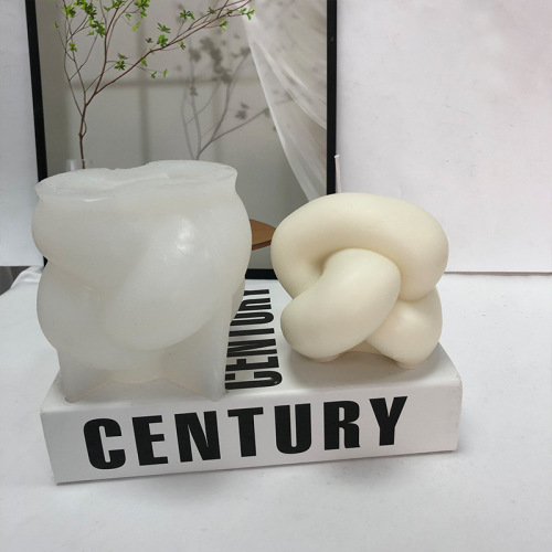 Cross-border special supply for ins large thick rope knotted aromatherapy candle silicone mold diy production diffuser stone aromatherapy ornaments