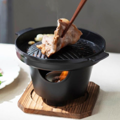 韓国の人気のノンスティックバーベキューパン、一人用、多機能ミニバーベキューグリル、家庭用アルコールグリル、屋外ポータブル