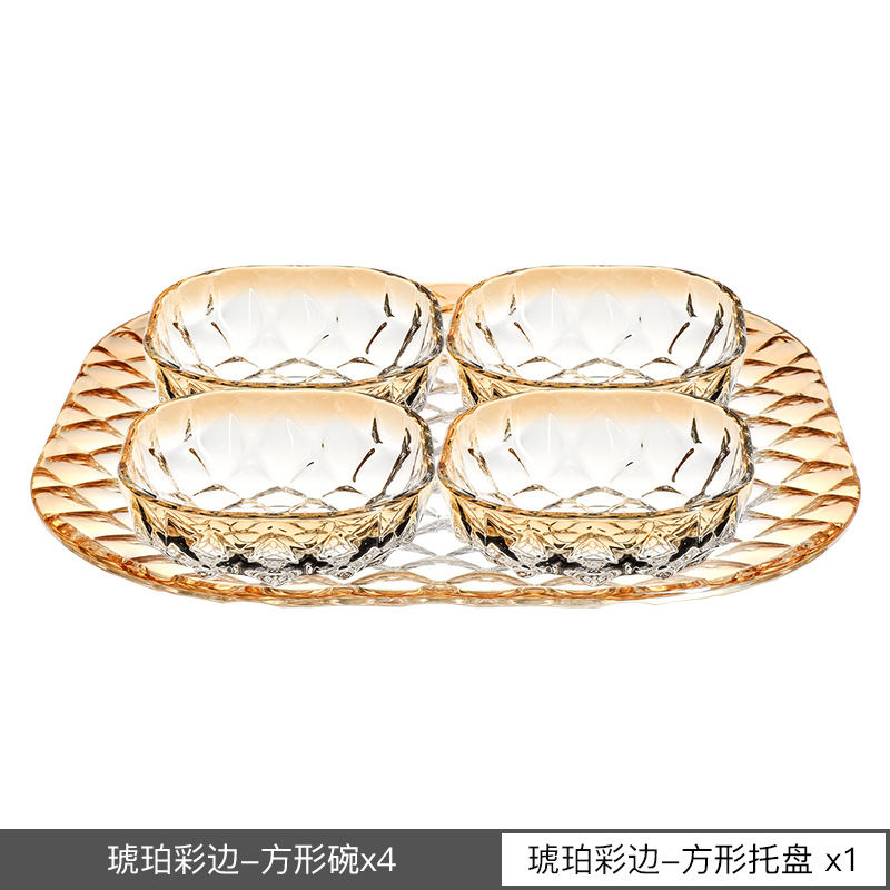 Cuencos de fruta de cristal importados de la República Checa, platos de gran tamaño de fruta seca doméstica, platos de fruta de alto valor facial. image 8