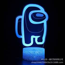 跨境亚马逊手柄游戏系列2七彩创意3D灯LED小夜灯礼品台灯视觉灯