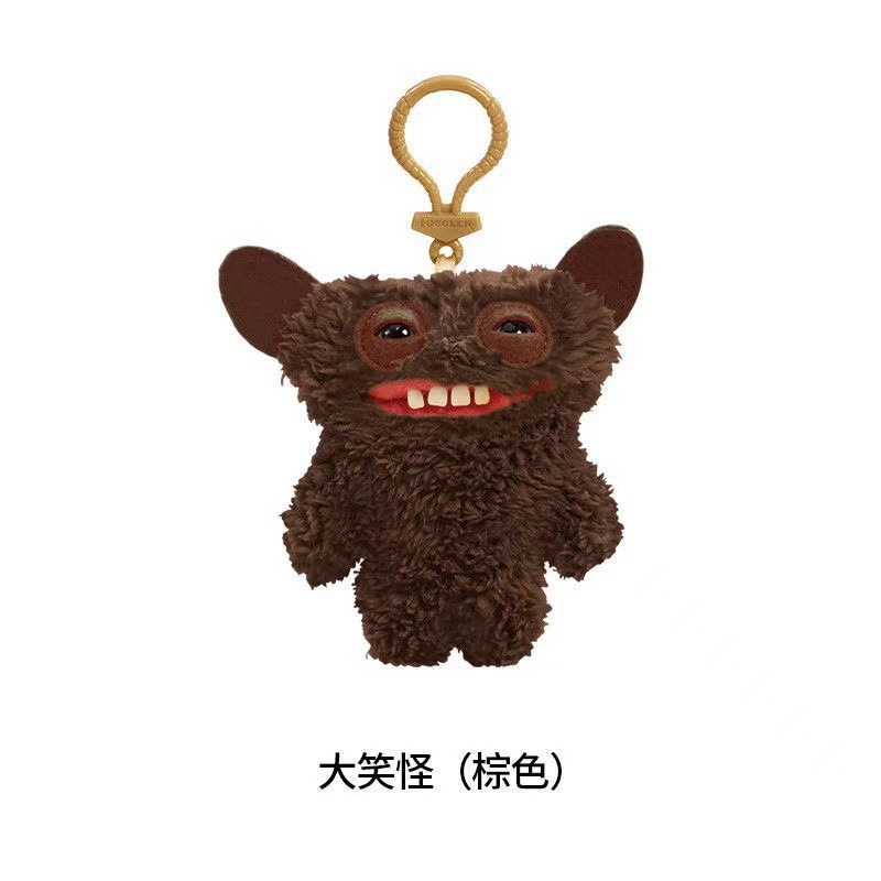 Colgante de llaves de dientes grandes genuinos, muñecas de monstruos de dientes, monstruos de dientes, monstruos feos y lindos, soporte de peluche extraño para una generación.