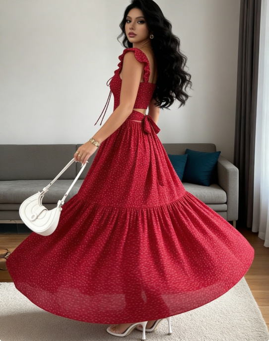 Women's Square Neck Floral Print Halter Flowy Tiered Maxi Dress – Bohemian Summer Resort Gown_ecoleips.com