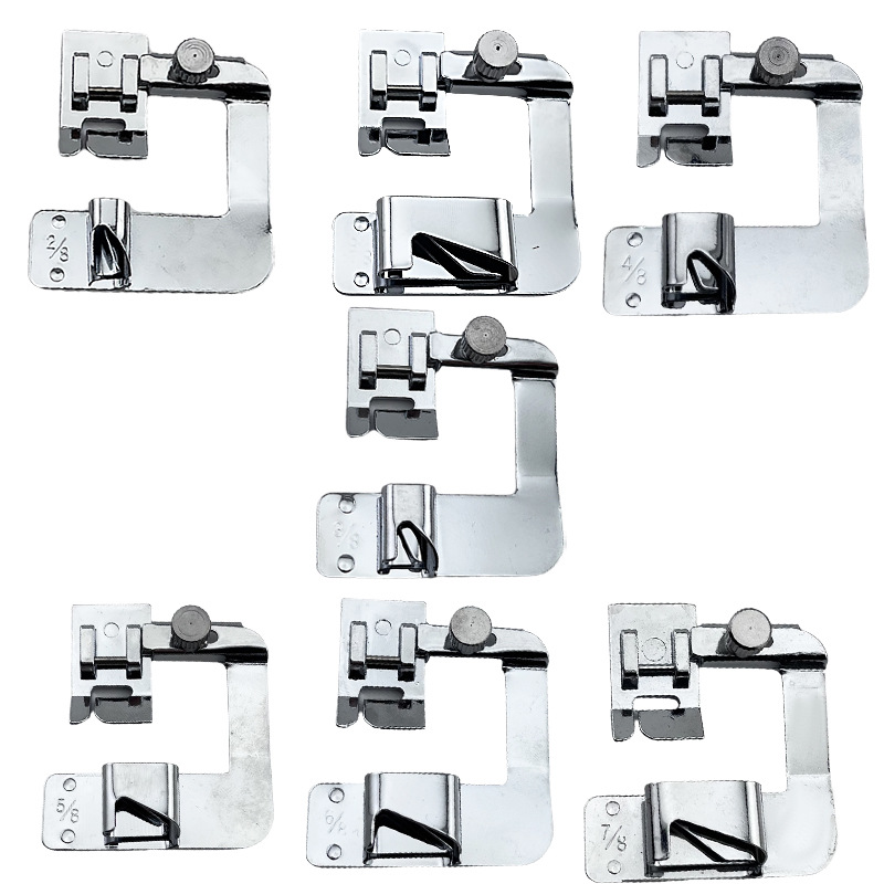 厂家直销 家用多功能缝纫机卷边压脚包布条包边压脚6款组合套装