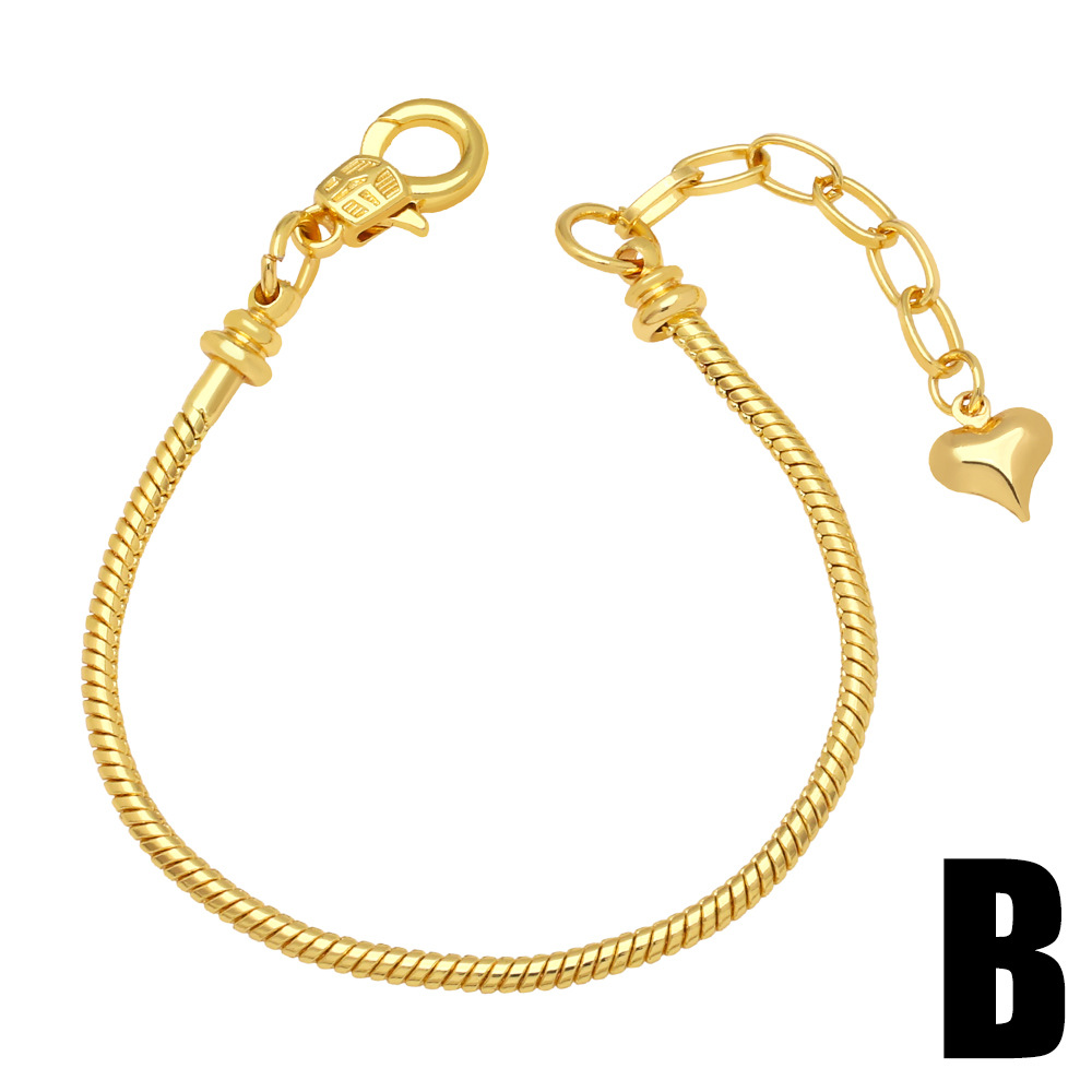 Fashion Love Heart Shape Copper Bracelets Gold Plated Zircon Copper Bracelets