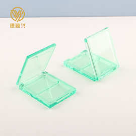 透绿眼影腮红盒彩妆便携装分装盒两格两色方形化妆品厂家批发包材