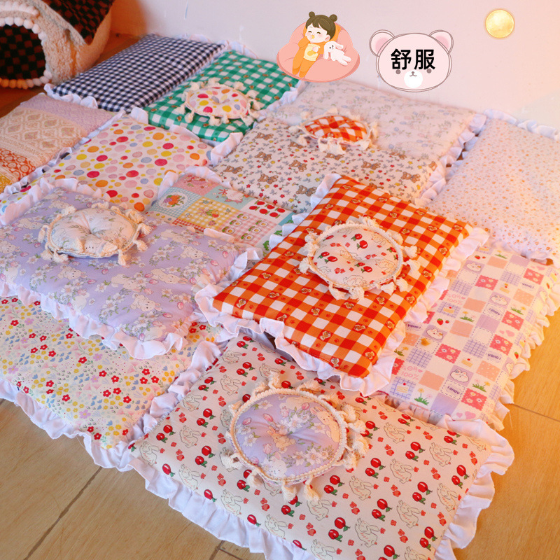 Amazon Internet Celebrity Pet Dog Cat Pure Cotton Edge Floral Mat Blanket Quilt Handmade Spring, Summer and Autumn Kennel