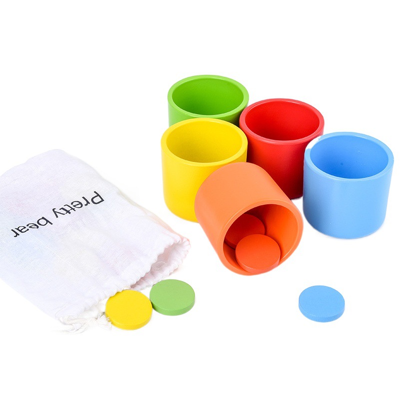 Amazon Montessori bebé clasificación de reconocimiento de color taza de educación temprana para niños juguetes educativos Montessori material didáctico