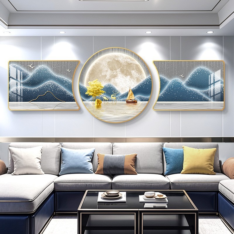 客厅装饰画新款高级壁画山水画大气墙面装饰寓意好沙发背景墙挂画|undefined