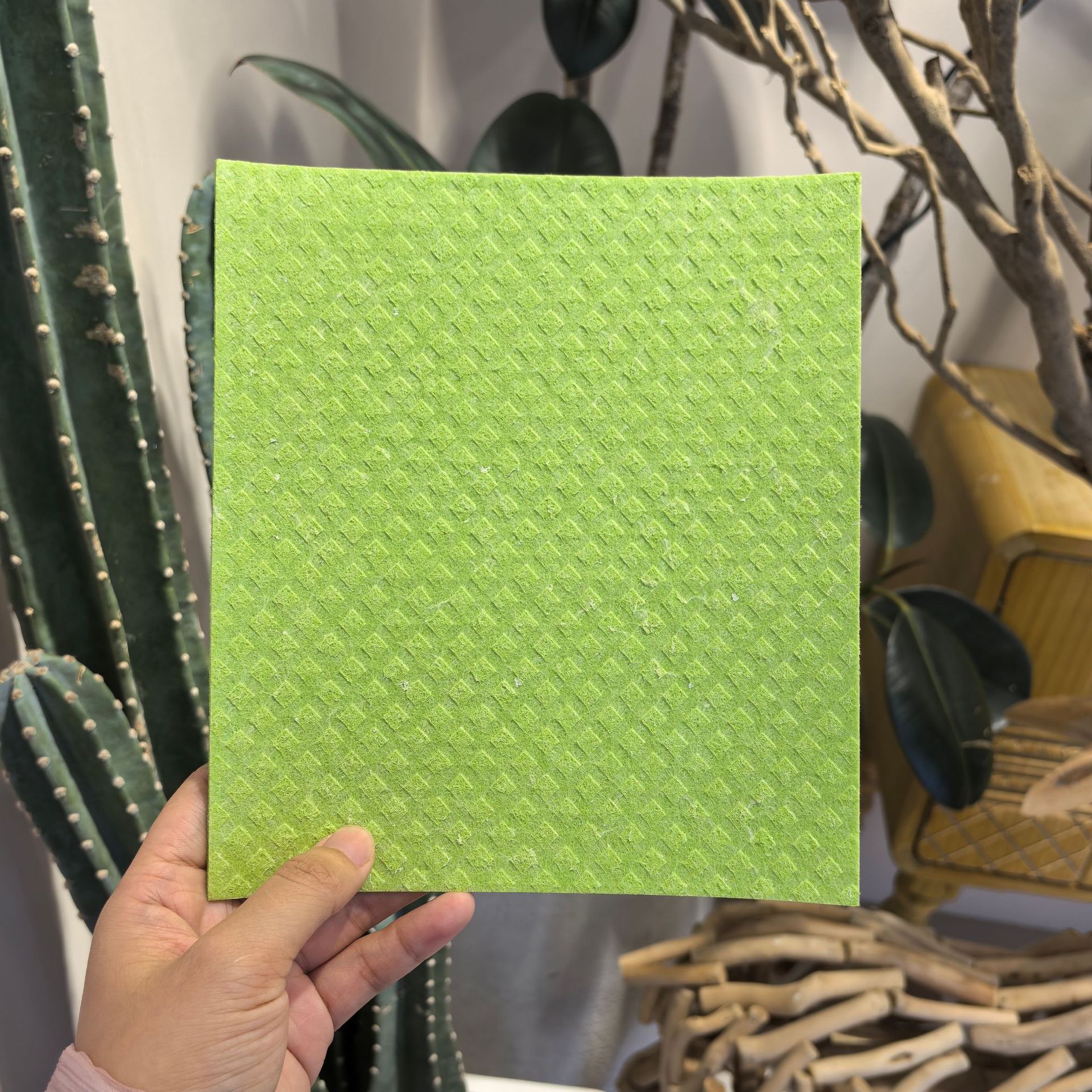 Alemán toallitas de limpieza de cocina de algodón pulpa de madera toallitas de lavado de platos absorción de agua sin contaminación de aceite esponja de algodón pulpa de madera lavado de platos