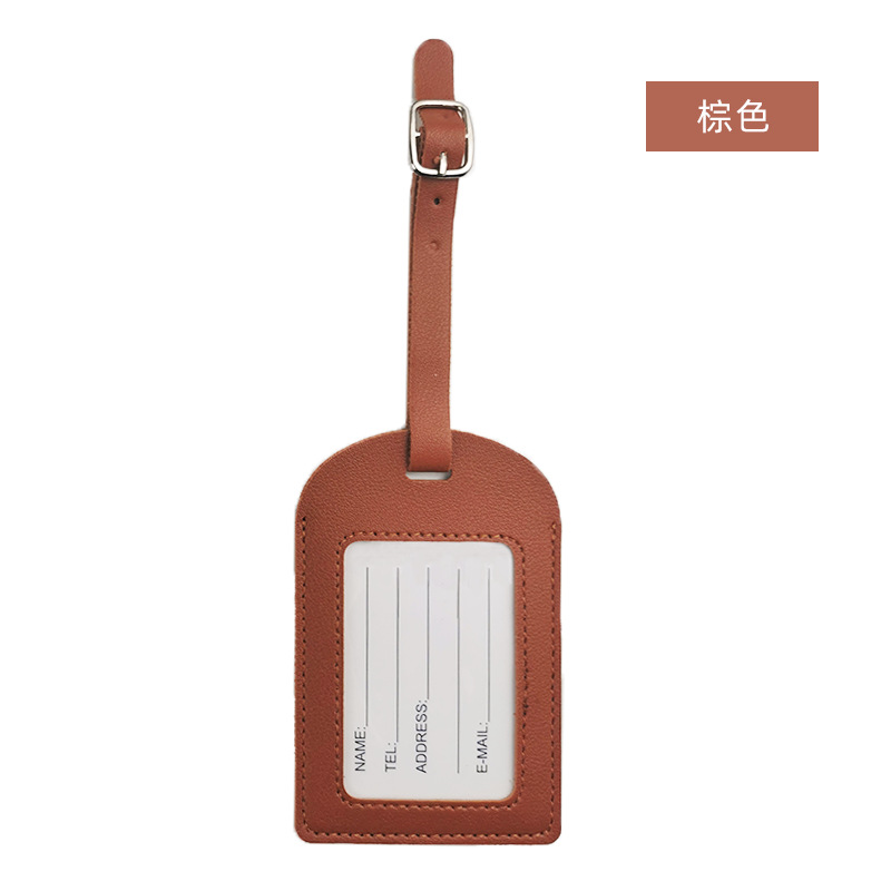Nueva tarjeta de embarque de avión de cuero multicolor transfronteriza, etiqueta de equipaje creativa, etiqueta de equipaje de pu de cuero de facturación