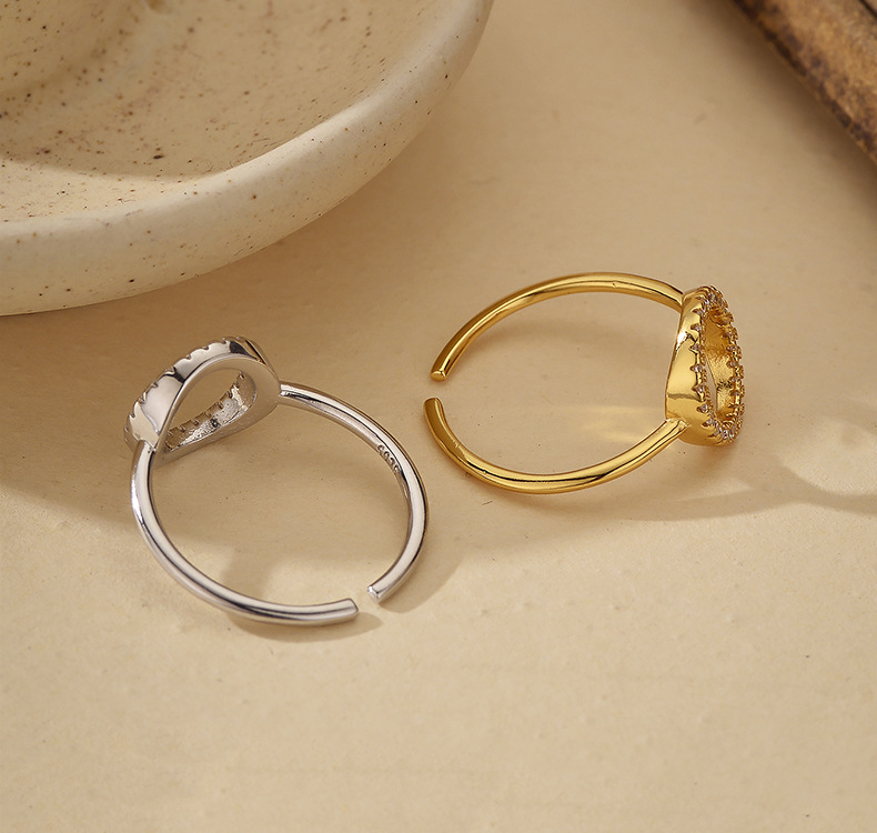 2g Weight Zircon Inlay Material Open Rings Classification 1 Piece Quantity Date, Tea Party Occasion 925 Sterling Silver Material Geometric Pattern All Seasons Season Unisex Gender Simple Style, Shiny Style Plating Craft 925 Sterling Silver Geometric Open Rings 925 Sterling Silver Rings 29
