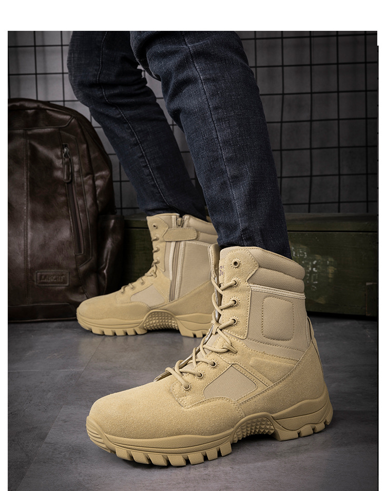 New outdoor special forces training boots large size for tactical boots men and women wear-resistant combat boots hiking desert hiking boots_voghion.com