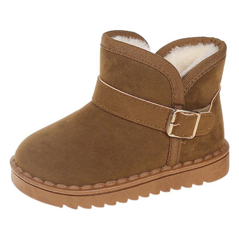 Children's Snow Boots for Boys and Girls, 2026 Winter, Slip-On, Fleece-Lined, Thickened Short Boots, Cotton Shoes, Warm Shoes, Soft Sole, for Older Kids