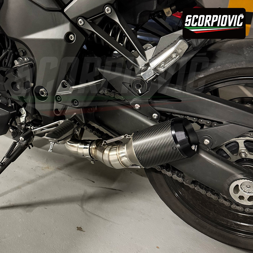 Suitable for motorcycle Z1000 dual outlet mid-section and tail-section exhaust pipe set, non-destructive direct fit for 2010-2022 models