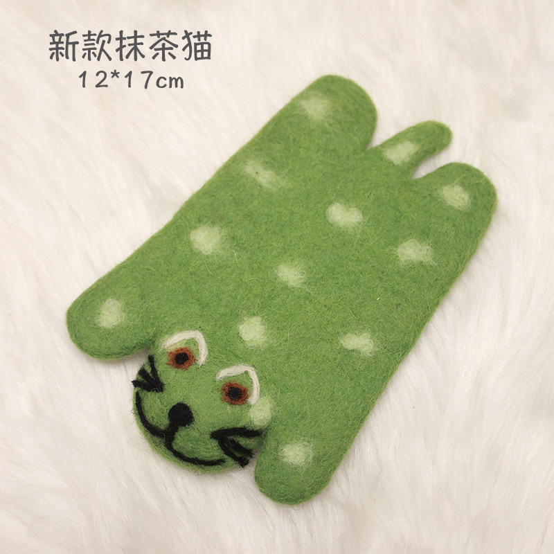 Personalizado lindo fieltro de lana animal montaña placemat almohadilla de aislamiento lindo Tigre gato accesorios para el hogar