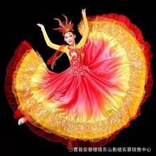 新款开场舞大摆裙演出服女成人古典舞蹈服装中老年大合唱伴舞长裙