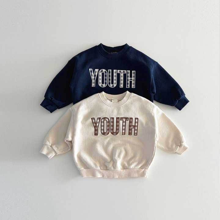 Spring 2024 New 1-8 Years Old Boys and Girls Korean Children's Sweatshirt Grid Letter Embroidered Crew Neck Sweatshirt