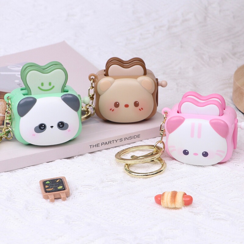 Cute Sound Bread Machine Panda Creative Keychain Decompression Toy Jewelry Exquisite Key Chain Cartoon Small Gifts