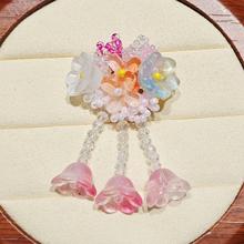 新款甜美少女感流苏铃兰水晶花手工编织串珠耳环发饰配件材料批发