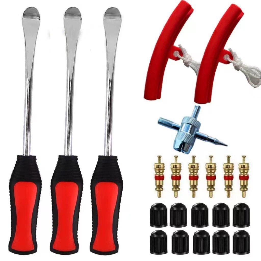 自行车拆胎工具撬杆扒胎撬棒摩托车撬棒扒胎工具勺套装钢圈保护套