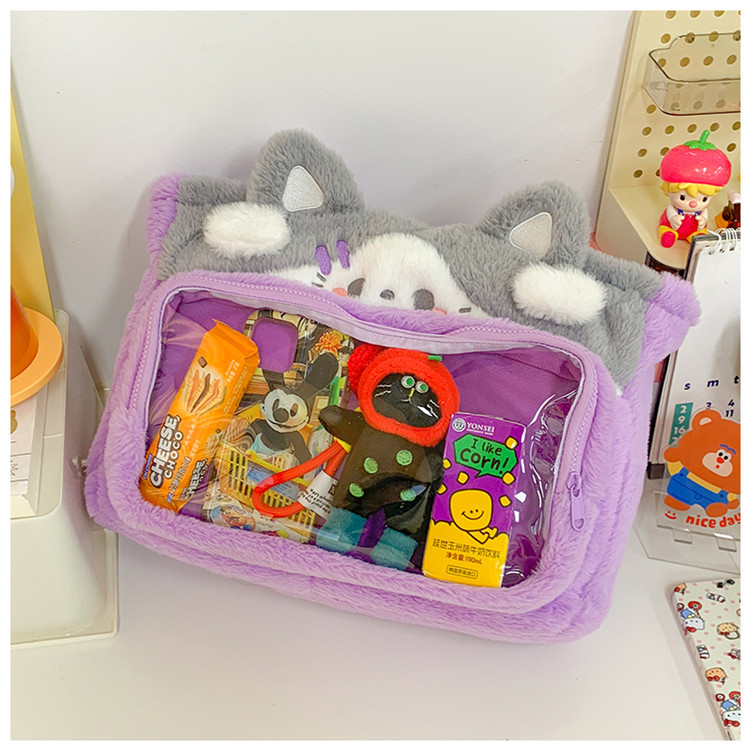 Women's Medium Plush Cat Cute Streetwear Square Zipper Shoulder Bag display picture 31