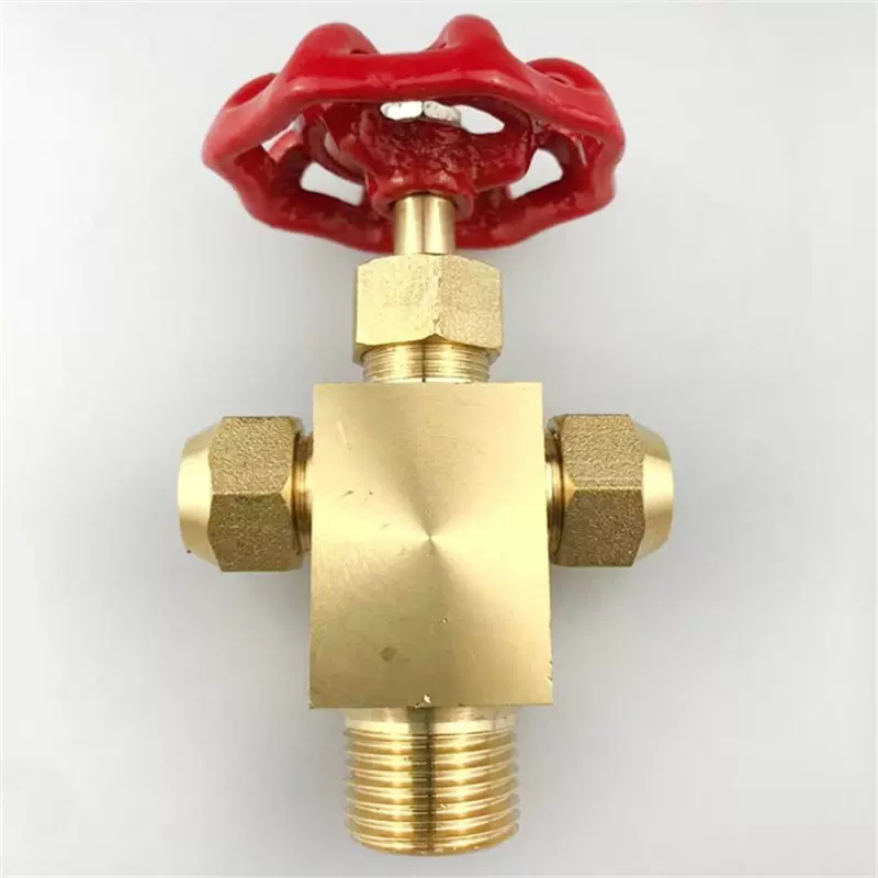 微型燃气气体专用调节阀 三通式针阀 平衡阀直角式铜针阀节流阀